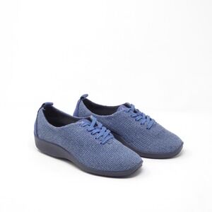 Arcopedico Womens Net 3 Sneakers Oxfords Blue Knit Lace Up Shoes 37 EU / 6-7US